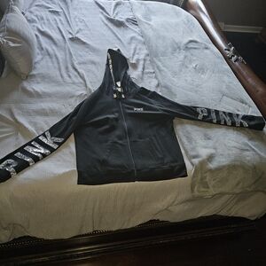 PINK Victoria's Secret Black Zip-Up Hoodie